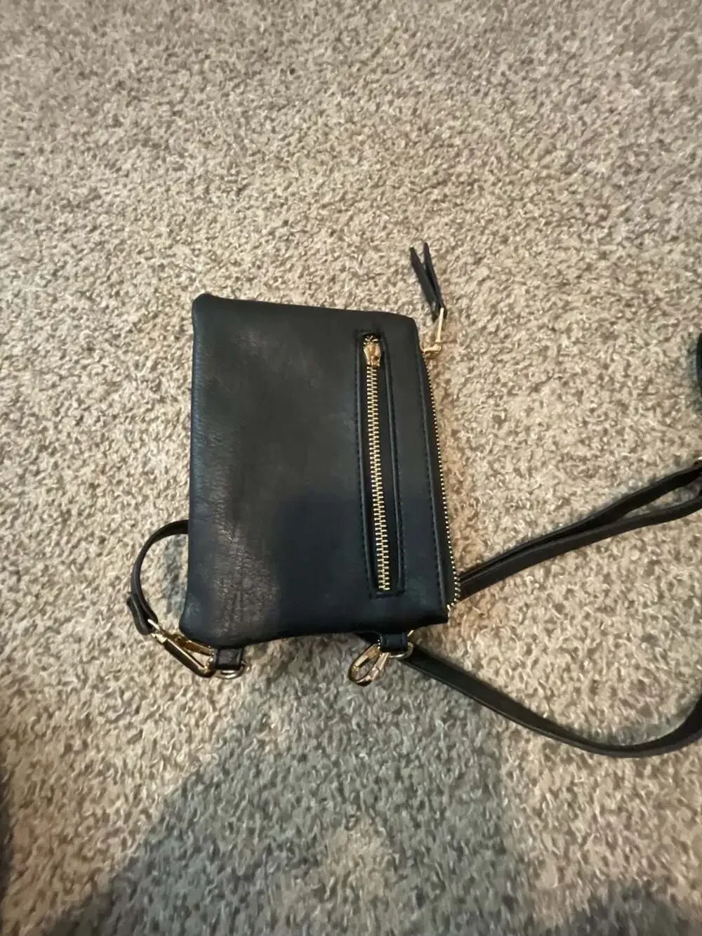 Faux Leather Turn-Lock Crossbody Bag